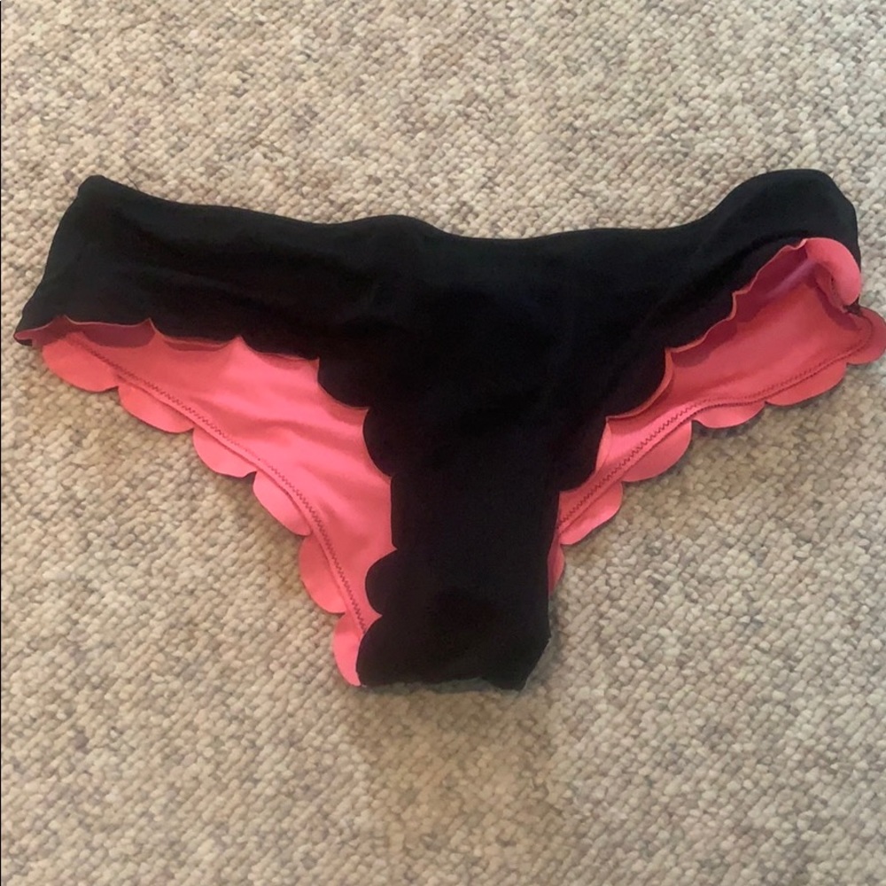 Pink by VS Scalloped Cheeky Swim Bottoms